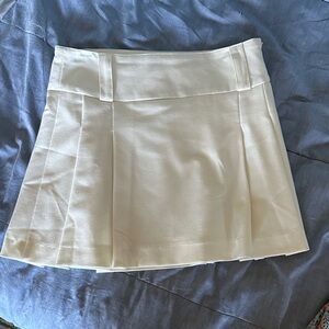 White Pleated Mini Skirt